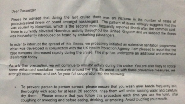 The letter sent to passengers by Dr Kate Bunyan