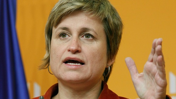 ERC (Esquerra Republicana de Catalunya) spokeswoman Simo attends a news conference in Barcelona