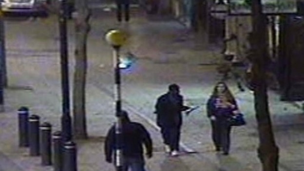 CCTV showing Shelley talking to an unknown man