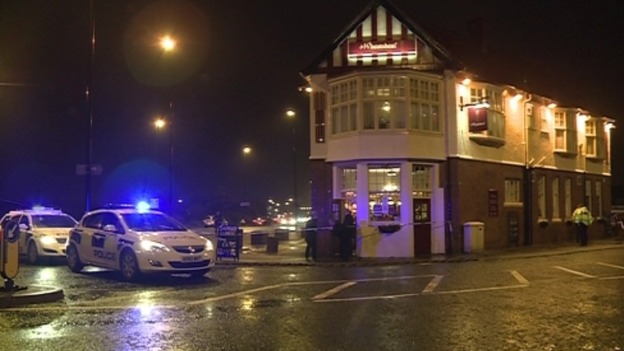 Officers were called to the Wheatsheaf pub in Benton at about 5pm yesterday.