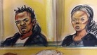The pair charged with the murder of Kristy Bamu in a court sketch