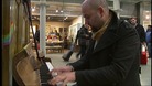 Samuel Rossini playing at London St Pancras station