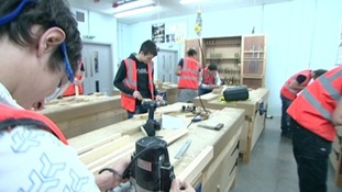 Young people training for work in the construction industry