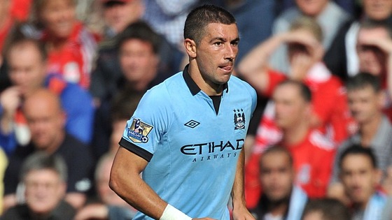 Aleksandar Kolarov, became involved in a heated exchange with a spectator before coming on as a substitute at St James' Park