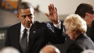 Barack Obama arriving at the vigil in Newtown, Connecticut