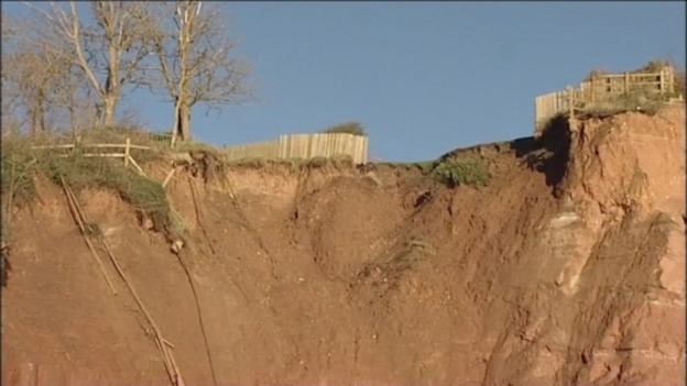 Sidmouth cliff erosion