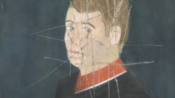 The self-portrait was later restored with the slash marks still visible