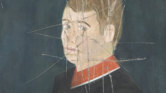 The self-portrait was later restored with the slash marks still visible