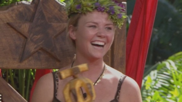 Former Eastenders actress Charlie Brooks being crowned Queen of the Jungle