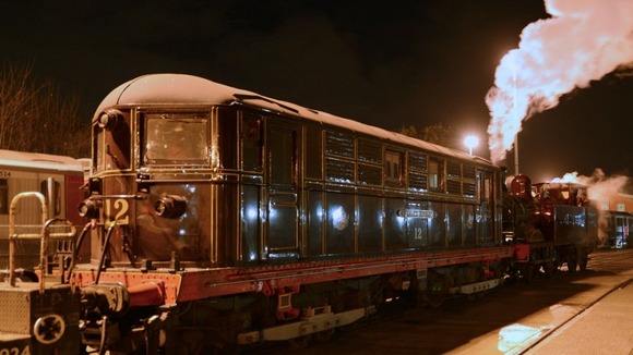Steam train in action.