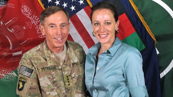 General David Petraeus pictured with Paula Broadwell