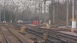Work on damaged overhead cables in Hertfordshire.