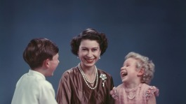 The Queen with a young Princess Anne and Prince Charles