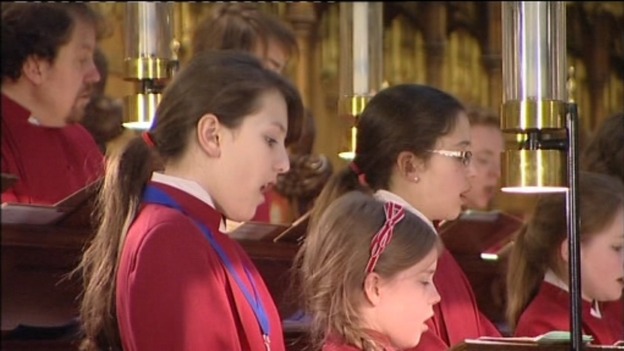 The York Minster choirs rehearse in anticipation of the Queen's visit on Thursday