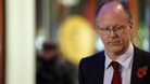Former BBC Director General George Entwistle outside BBC Broadcasting House after announcing his resignation in November
