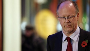 Former BBC Director General George Entwistle outside BBC Broadcasting House after announcing his resignation in November
