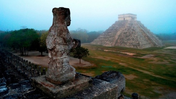 The Mayan temple of Kukulkan in Chichen Itza, Mexico
