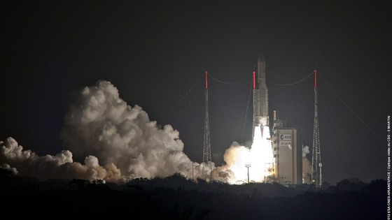he Skynet 5 satellite takes off in South America
