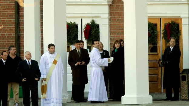 The funeral of six-year-old Catherine Hubbard took place at Saint Rose of Lima Roman Catholic Church in Newtown