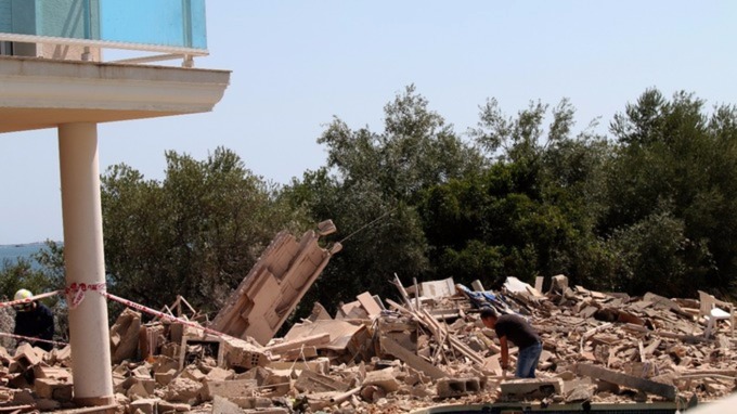 The ruins of the rented house in Alcanar.