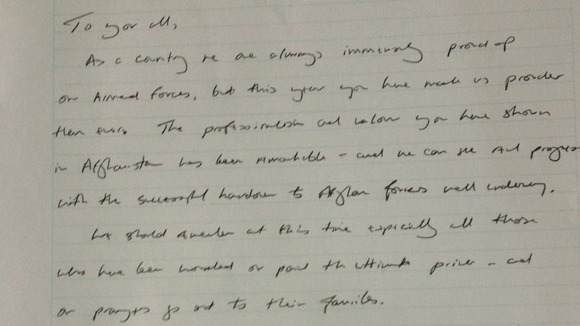 The fax to all patrol bases in Helmand province, Afghanistan