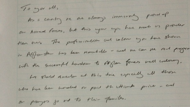 The fax to all patrol bases in Helmand province, Afghanistan