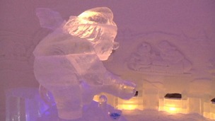 A troll ice sculpture 