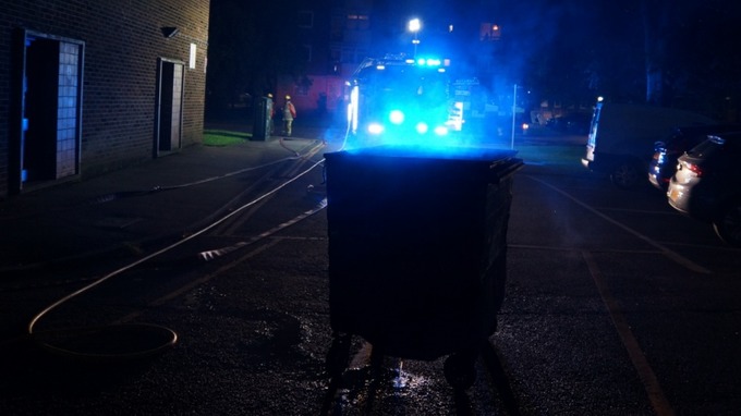 The fire was discovered in a rubbish bin area on the ground floor and is thought to be accidental.