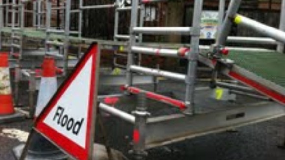 Makeshift bridge in York