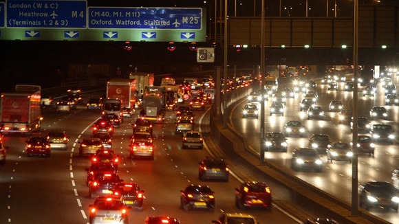 Britain's busiest motorway during rush hour as the London orbital road is 25 years old on Saturday.
