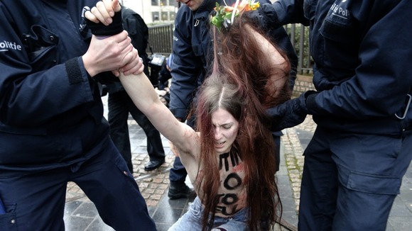 A woman is arrested in Brussels