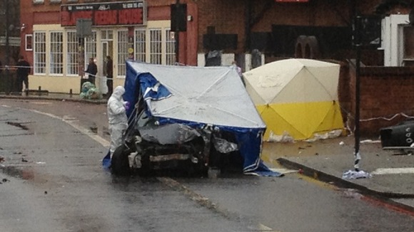 Crash scene on Streatham High Road