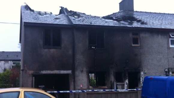 Fire damaged house