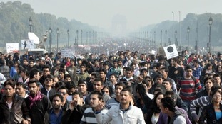 Thousands of people have continued to demonstrate in India's capital.
