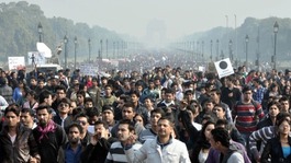 Thousands of people have continued to demonstrate in India's capital.