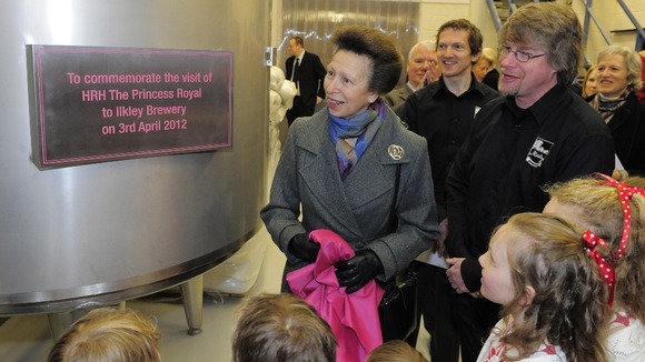 Princess Anne unveils plaque at Ilkley Brewery