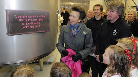 Princess Anne unveils plaque at Ilkley Brewery