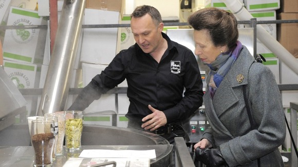 Princess Anne at Ilkley Brewery