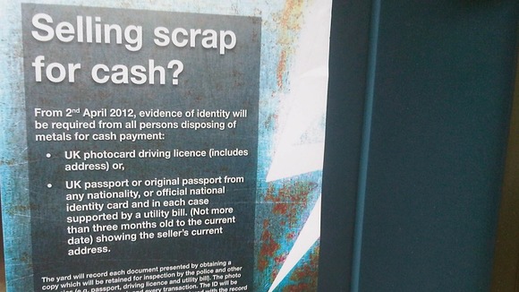 "Selling scrap for cash" poster in Operation Tornado campaign