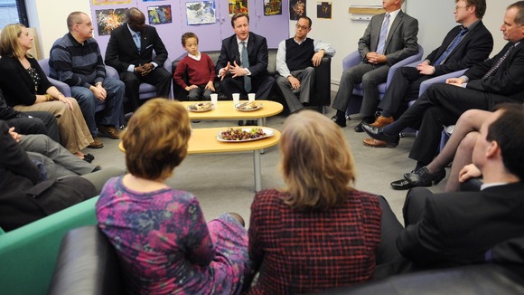David Cameron meeting parents who have or are about to adopt in west London earlier this year
