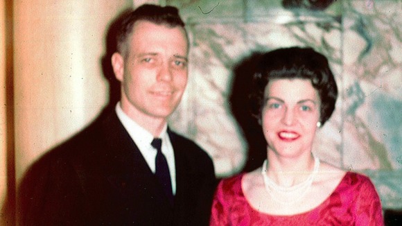 Thomasina with Westley Snr Moorehead just before he was called away to the Caribbean