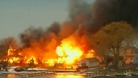 The scene of the fire in Webster, New York