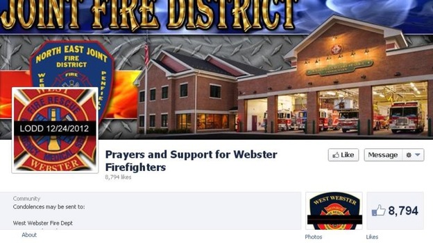 The Prayers and Support for Webster Firefighters Facebook page