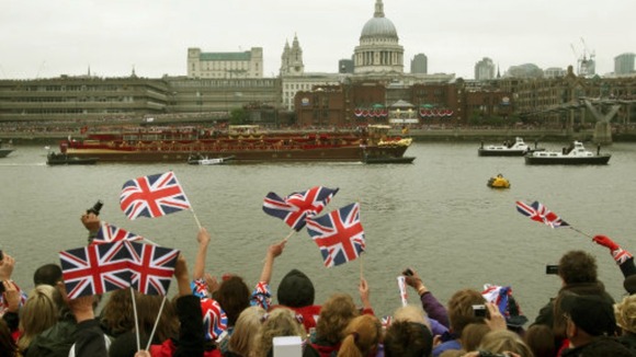 Well-wishers lined the Thames to watch the Diamond Jubilee Pageant
