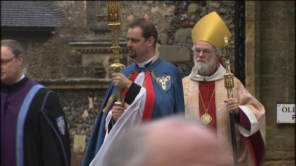 The Archbishop of Canterbury, Dr Rowan Williams, at Canterbury Cathedral