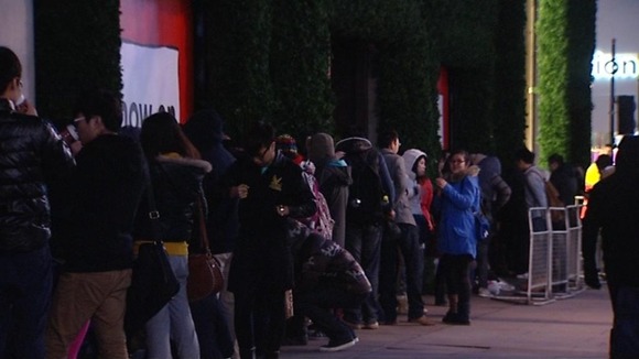 Shoppers joined the queues early for the Selfridges sale on Oxford Street, London