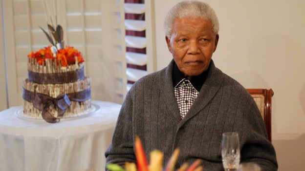 Former South African President Nelson Mandela as he celebrates his birthday in July