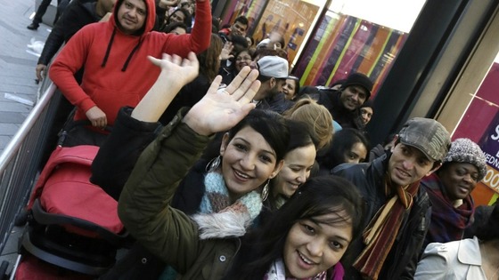 Shoppers queued from as early as 1am to catch the sales.