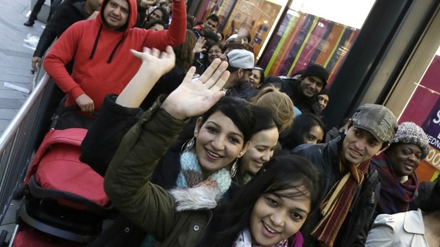 Shoppers queued from as early as 1am to catch the sales.