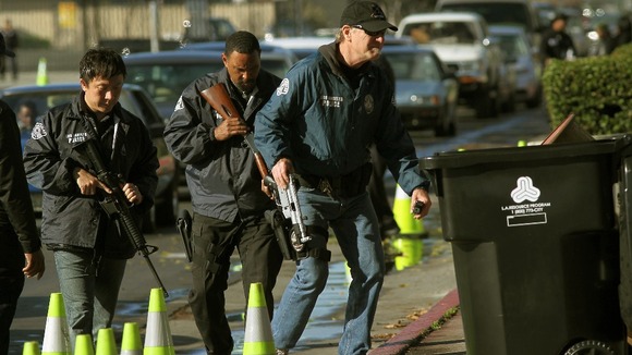 Dozens of cars queued and waited for police officers to collect and dispose of the weapons.